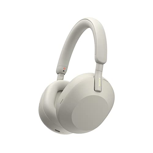 Sony WH-1000XM5 Wireless Industry Leading Noise Cancelling Headphones with Auto Noise Cancelling Optimizer, Crystal Clear Hands-Free Calling, and Alexa Voice Control, Silver