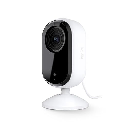 Arlo Essential Security Camera 2K | Indoor Only| 2nd Gen | Baby Monitor & Pet Camera | Wireless with Spotlight, 2-Way Audio, Color Night Vision, Live Stream, Motion Activiation, Notifications-White