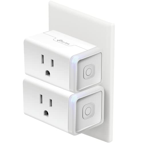 Kasa Smart Plug by TP-Link (HS103P2) - Smart Home WiFi Outlet Works with Alexa, Echo and Google Home, No Hub Required, Remote Control, 2.4GHz WiFi Required, 15 Amp, UL Certified, 2-Pack , white