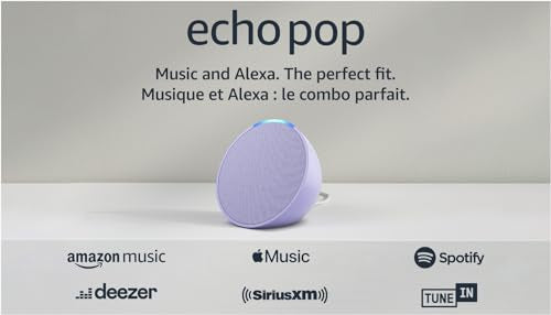 Amazon Echo Pop | Full sound compact smart speaker with Alexa | Lavender Bloom