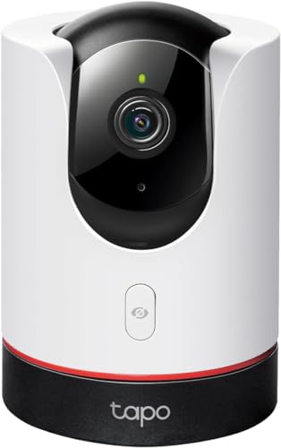 TP-Link Tapo 2K QHD Pan/Tilt Indoor Security WiFi Camera, 360° Panoramic View, Human & Pet AI Detection, Night Vision w/Starlight Sensor, Physical Privacy Mode, Works w/ Alexa & Google (Tapo C225)