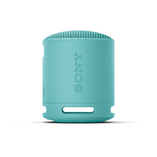 Sony SRS-XB100 Wireless Bluetooth Portable Lightweight Super-Compact Travel Speaker, Extra-Durable IP67 Waterproof & Dustproof, 16 Hour Battery, Versatile Strap, and Hands-Free Calling, Blue New
