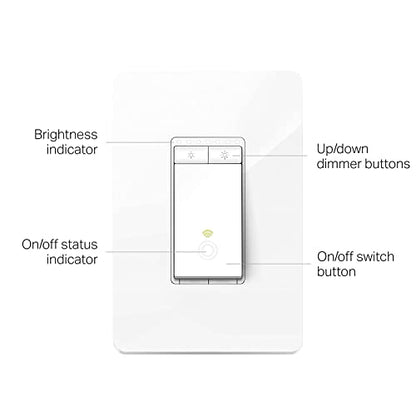 Kasa Smart Single Pole Dimmer Switch by TP-Link (HS220) -Dimmer Light Switch for LED Lights, Works with Alexa and Google Home, 1-Pack , White ( Packaging May Vary )