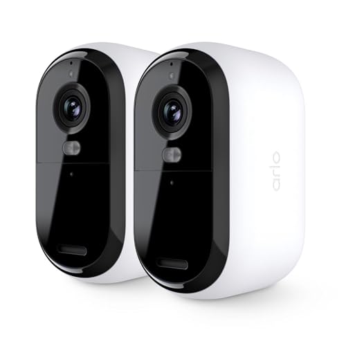 Arlo Essential Security Camera 2K | Indoor - Outdoor | 2nd Gen | Wireless with Spotlight, 2-Way Audio, Color Night Vision, Live Stream, Motion Activiation, Real Time Notifications, Wide Angle - White