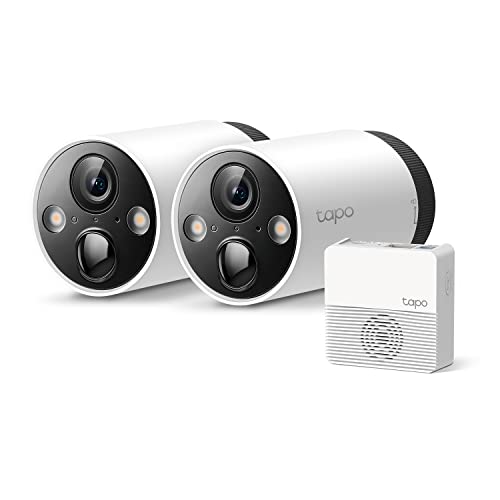 TP-Link Tapo 2K QHD Outdoor Wire-Free Security Camera System, Up to 180 Day Battery, Color Night Vision w/Starlight Sensor, Motion Detection, Works w/Alexa&Google Home (Tapo C420S2)