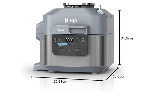 Ninja SF300C Speedi Rapid Cooker & Air Fryer, 6-Quart Capacity, 10-in-1 Functions to Bake, Roast, Sear, Sauté, Slow Cook, Souse Vide & More, 15-Minute Speedi Meals All In One Pot, Sea Salt Grey