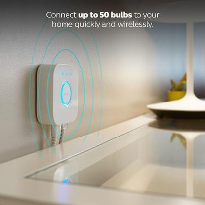 Philips Hue Smart Light Starter Kit - Includes (1) Bridge, (1) Smart Button and (3) Smart 75W A19 LED Bulbs - White and Color Ambiance - 1100LM - E26 - Control with Hue App or Voice Assistant