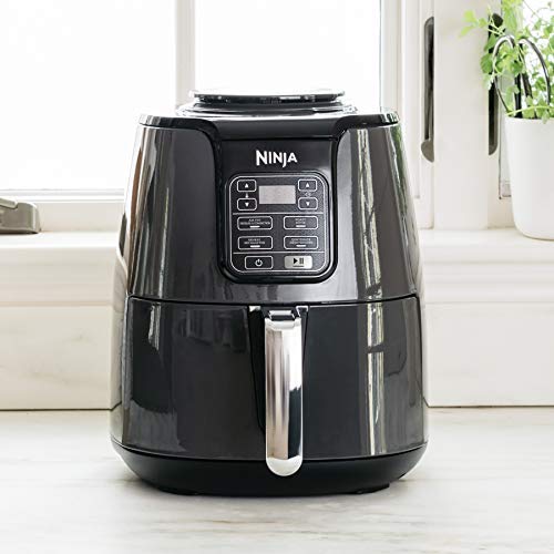 NINJA AF101C, Air Fryer, 3.8L Less Oil Electric Air Frying, Equipped with Crisper Plate + Multi-Layer Rack + Non Stick Basket, Programmable Control Panel, Black, 1550W, (Canadian Version)