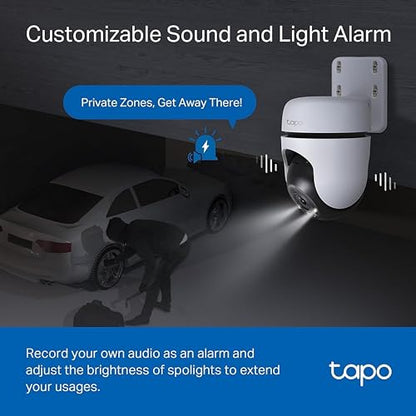 TP-Link Tapo 2K QHD Pan/Tilt Outdoor Wired Security Wi-Fi Camera, 360° Visual Coverage, Full-Color Night Vision Up to 98ft, Smart Motion Tracking, Person Detection,Physical Privacy Mode(Tapo C510W)