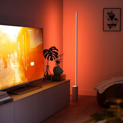 Philips Hue Signe Smart Floor Lamp, Black - White and Color Ambiance LED Color-Changing Light - 1 Pack - Control with Hue App - Works with Alexa, Google Assistant, and Apple Homekit