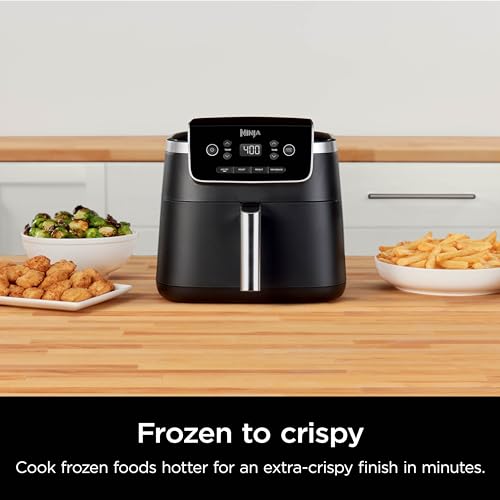 Ninja Air Fryer Pro 4in1, 5 QT (4.7 L) Capacity, Air Fry, Air Roast, Bake, Reheat, Dehydrate, Roast, Air Crisp Technology, Nonstick Basket & Crisper Plate, Grey, AF141C (Canadian Version)