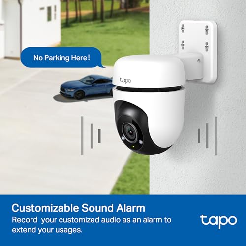 TP-Link Tapo 1080p Pan/Tilt Outdoor Wired Security Wi-Fi Camera, 360° Visual Coverage, Up to 98ft Night Vision, Motion/Person Detection, Physical Privacy Mode, Works w/Alexa &Google Home(Tapo C500)