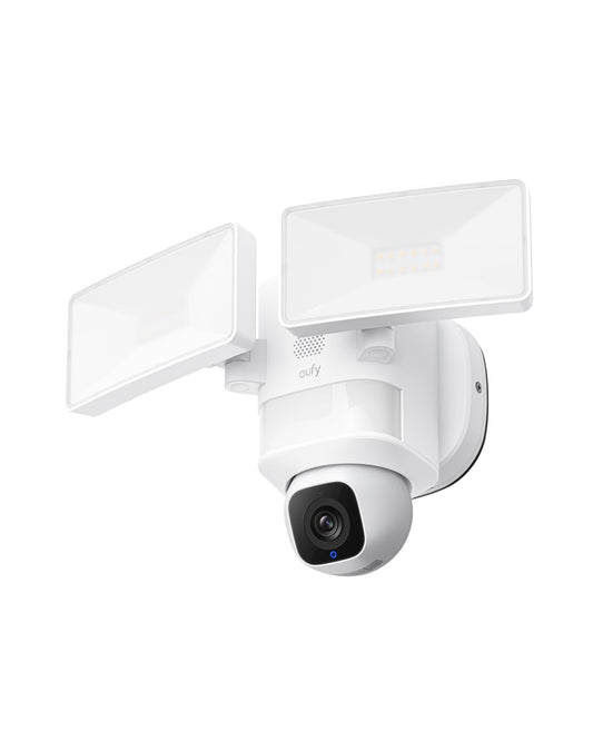 eufy Floodlight Camera E30, Security Camera Outdoor, 360° Pan and Tilt, AI Detection and Tracking, 2K Video, 2.4GHz Wi-Fi, 2,000 Lumens, Custom Voice and Light Alerts, 24/7 Recording, No Monthly Fee