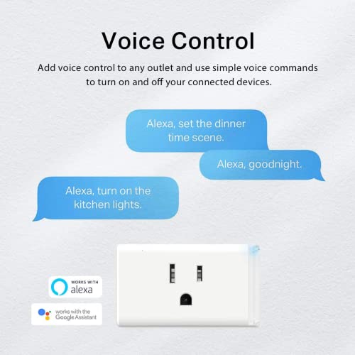 Kasa Smart Plug by TP-Link (HS103P4) - Smart Home WiFi Outlet Works with Alexa, Echo and Google Home, No Hub Required, Remote Control, 2.4GHz WiFi Required, 15 Amp, UL Certified, 4-Pack , White