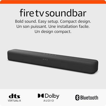 Amazon Fire TV Soundbar, 2.0 speaker with DTS Virtual:X and Dolby Audio, Bluetooth connectivity