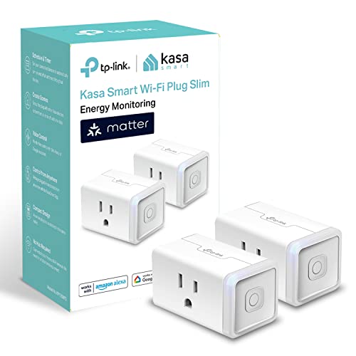 Kasa Matter Smart Plug w/ Energy Monitoring, Compact Design, 15A/1800W Max, Super Easy Setup, Works with Apple Home, Alexa & Google Home, UL Certified, 2.4G Wi-Fi Only, White, KP125M (2-Pack)
