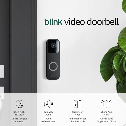 Blink Video Doorbell + 1 Outdoor 4 smart security camera (4th Gen) with Sync Module 2 | Two-year battery life, motion detection, two-way audio, HD video, Works with Alexa