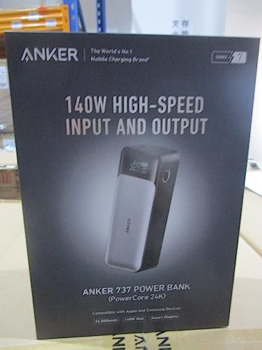 Anker Power Bank, 24,000 mAh 3-Port Portable Charger with 140W Output, Smart Digital Display, Compatible with iPhone 15/15 Plus/15 Pro/15 Pro Max, iPhone 14/13 Series, Samsung, MacBook, Dell, AirPods