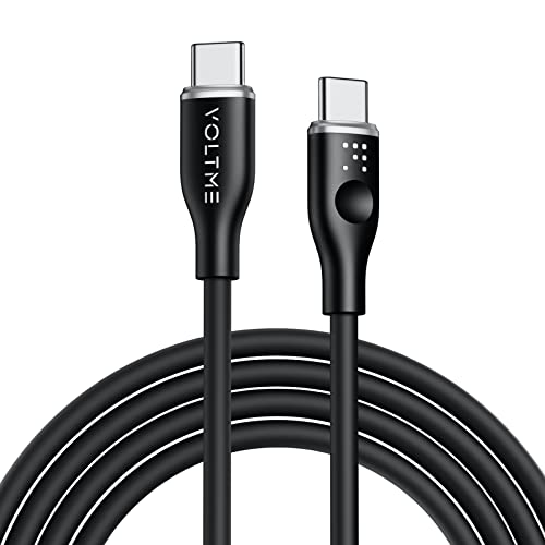 VOLTME 60W USB C to USB C Cable 6ft/1.8M, USB 2.0 Type C Charging Cable Fast Charge Cord for MacBook Pro 2020/2019, iPad Pro 2020/2019, iPad Air 4/5, MacBook Air 2020/2019, Galaxy S21, Switch (Black)