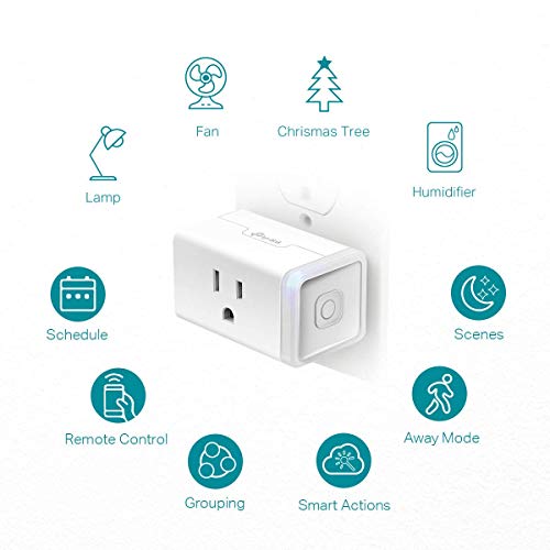 Kasa Smart Plug by TP-Link (HS103P2) - Smart Home WiFi Outlet Works with Alexa, Echo and Google Home, No Hub Required, Remote Control, 2.4GHz WiFi Required, 15 Amp, UL Certified, 2-Pack , white