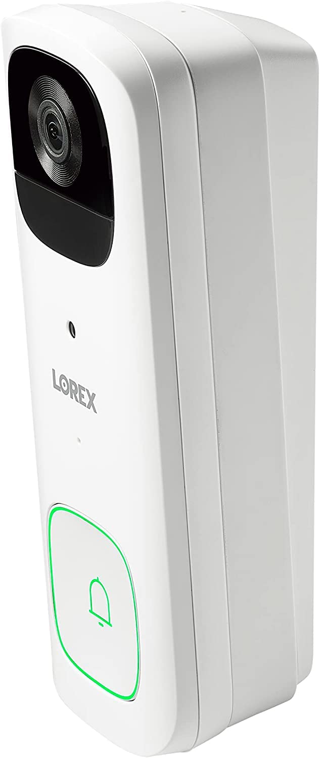 Lorex 2K Wireless WiFi Smart Video Doorbell Camera w/No Subscription Fee - Night Vision, Battery-Powered, Motion Detection (White)