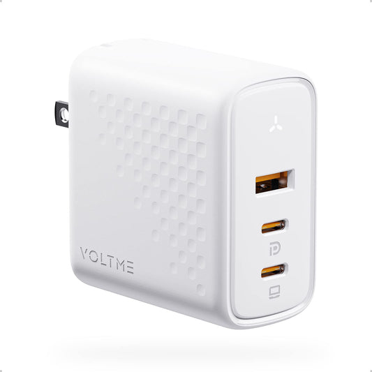 VOLTME 100W USB C Charger, V-Dynamic Tech, GaN III PPS Fast Compact Foldable Charger,3 Port Wall Charger for New MacBook Pro/Air, Galaxy S20/S10,iPhone 13/Mini/Pro Max, iPad Pro, Pixel and More