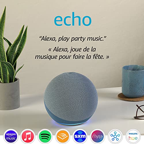 Amazon Echo (4th Gen) | With premium sound, smart home hub, and Alexa | Twilight Blue