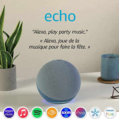 Amazon Echo (4th Gen) | With premium sound, smart home hub, and Alexa | Twilight Blue