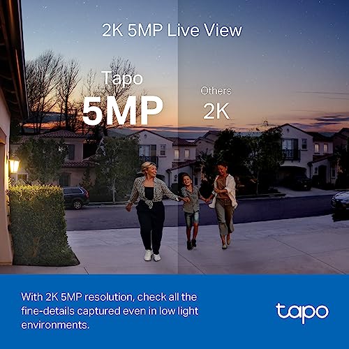 TP-Link Tapo Wire-Free Video Doorbell Camera w/Hub, 2K 5MP Color Night Vision, Up to 180 Day Battery, 2-Way Audio, Quick Response, Head-to-Toe View, Works w/Alexa & Google Home (Tapo D230S1)