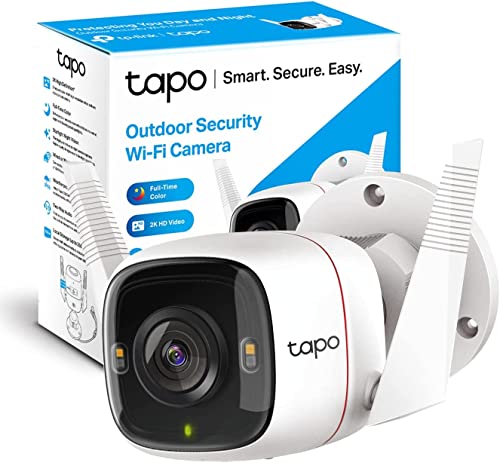 TP-Link Tapo 2K 4MP QHD Security Camera Outdoor Wired, Built-in Siren w/Startlight Sensor, IP66 Weatherproof, Motion/Person Detection, Works with Alexa & Google Home (Tapo C320WS)