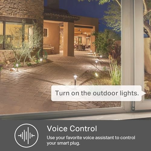 Kasa Smart Outdoor Smart Plug by TP-Link (KP400) - Smart WiFi Outlet with 2 Sockets, IP64 Waterproof, Works with Alexa and Google Home, 2.4GHz WiFi Required, No Hub Required, Sunset & Sunrise Offset Black