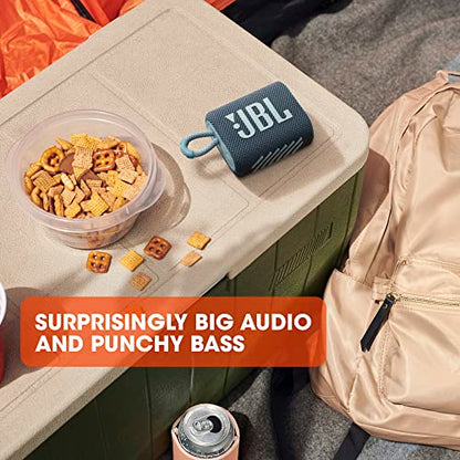 JBL Go 3: Portable Speaker with Bluetooth, Built-in Battery, Waterproof and Dustproof Feature Black