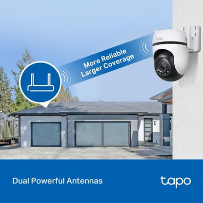 TP-Link Tapo 2K QHD Pan/Tilt Outdoor Wired Security Wi-Fi Camera, 360° Visual Coverage, Starlight Full-Color Night Vision Up to 98ft, Person/Pet/Venicle Detection,Physical Privacy Mode(Tapo C520WS)