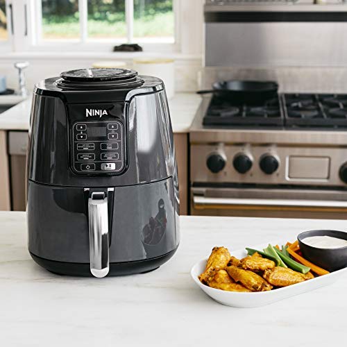 NINJA AF101C, Air Fryer, 3.8L Less Oil Electric Air Frying, Equipped with Crisper Plate + Multi-Layer Rack + Non Stick Basket, Programmable Control Panel, Black, 1550W, (Canadian Version)