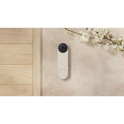 Google Nest Doorbell (Battery) - Wireless Doorbell Camera - Video Doorbell - Linen