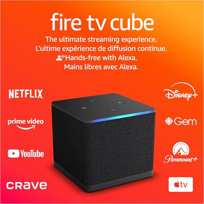 Amazon Fire TV Cube, Hands-free streaming device with Alexa, Wi-Fi 6E, 4K Ultra HD