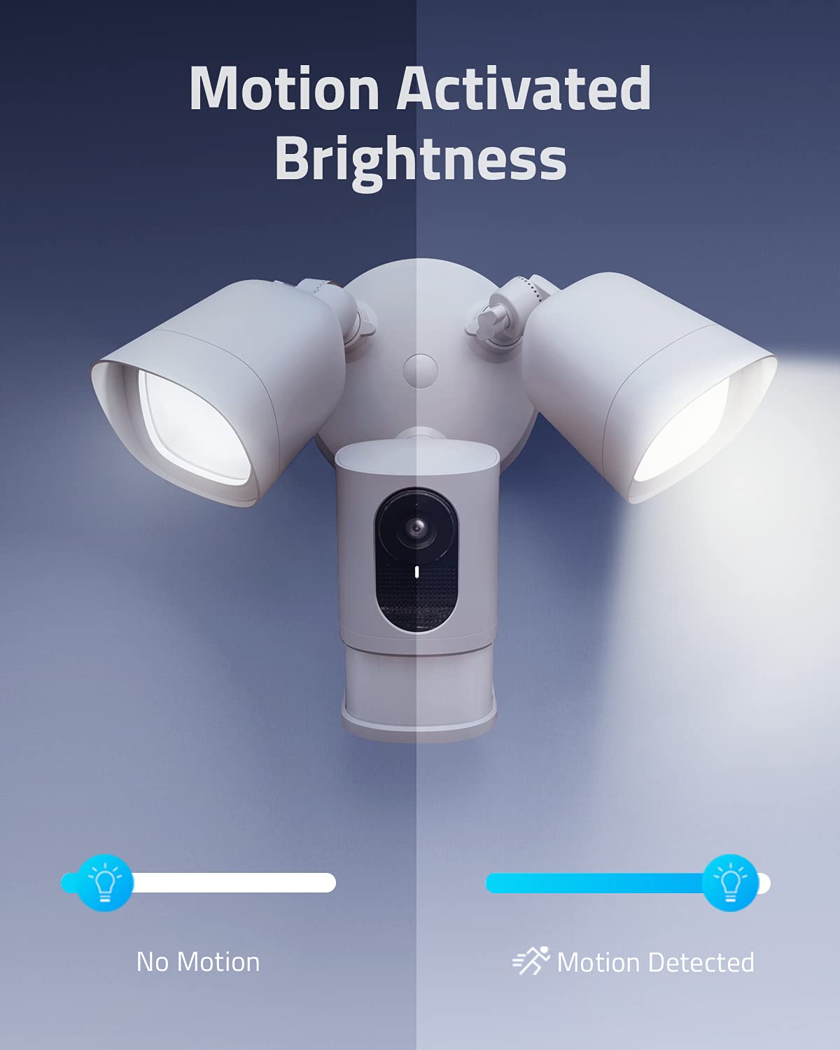 eufy Security Floodlight Cam E221, 2K, Built-in AI, 2-Way Audio, No Monthly Fees, 2,500-Lumen Brightness, Weatherproof, HomeBase Not Compatible, (Existing Outdoor Wiring and Junction Box Required)