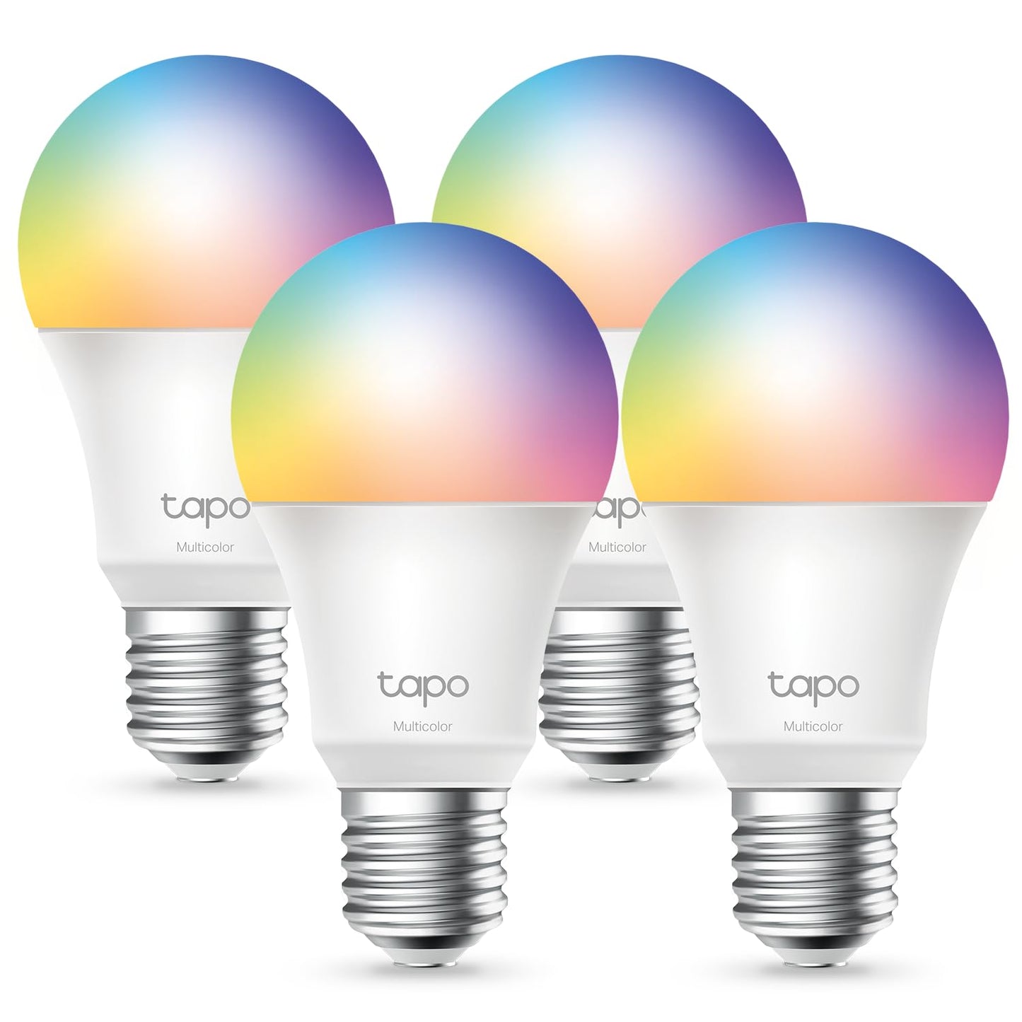 TP-Link Tapo Smart Wi-Fi Light Bulbs, 16M Colors RGBW, Dimmable, Compatible w/Alexa and Google Home, A19, 60W Equivalent, 800LM, 2.4GHz WiFi only, No Hub Required, Tapo L530E(4-Pack)