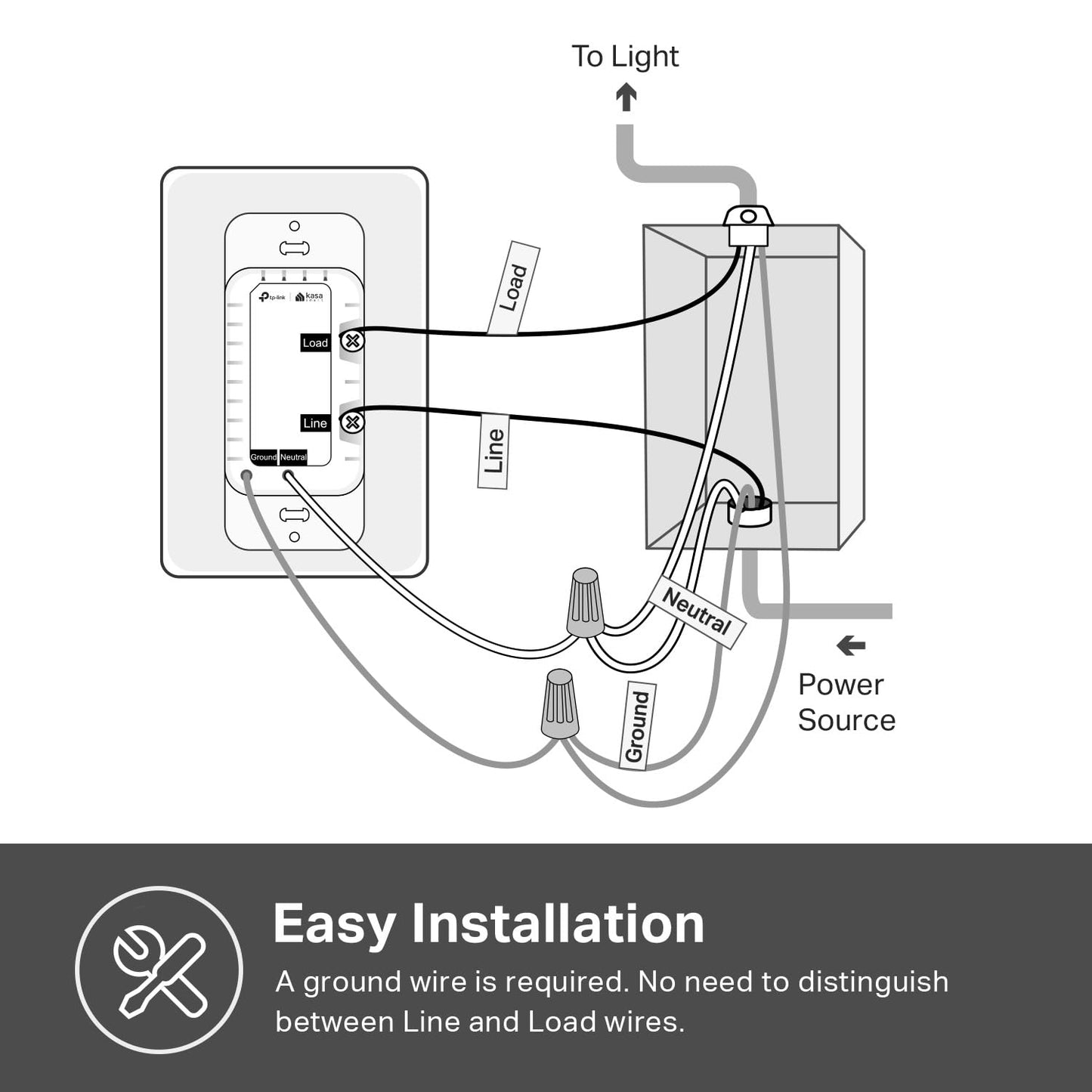 Kasa Smart Single Pole Dimmer Switch by TP-Link (HS220) -Dimmer Light Switch for LED Lights, Works with Alexa and Google Home, 1-Pack , White ( Packaging May Vary )