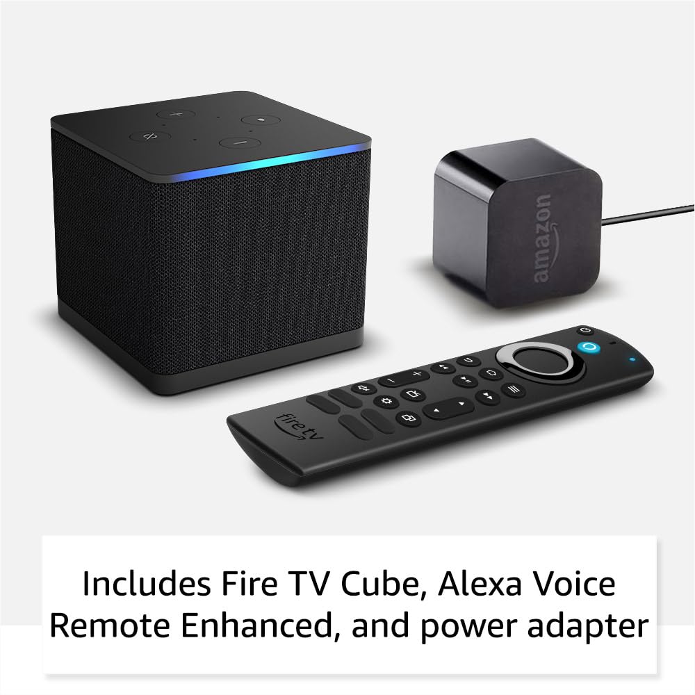 Amazon Fire TV Cube, Hands-free streaming device with Alexa, Wi-Fi 6E, 4K Ultra HD