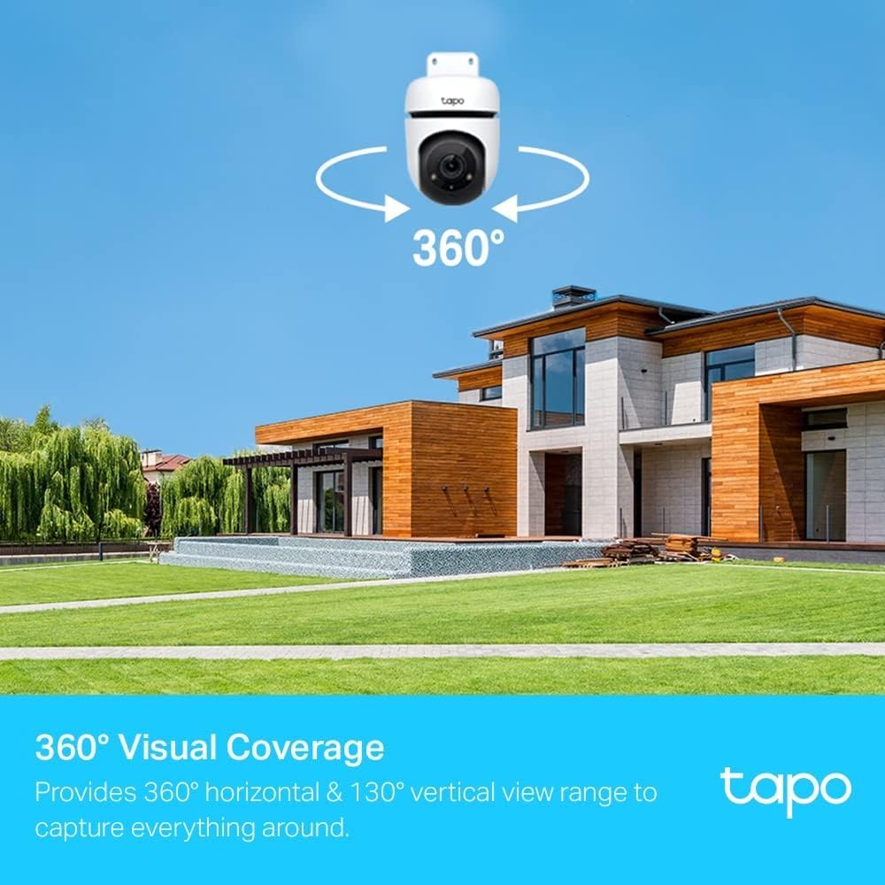 TP-Link Tapo 1080p Pan/Tilt Outdoor Wired Security Wi-Fi Camera, 360° Visual Coverage, Up to 98ft Night Vision, Motion/Person Detection, Physical Privacy Mode, Works w/Alexa &Google Home(Tapo C500)