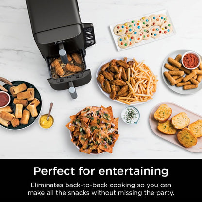 Ninja DoubleStack 2-Basket Air Fryer, DoubleStack Technology Cooks 4 Foods at Once, Space Saving Design, 8 QT, 6-in-1 SL201C (Canadian Version)