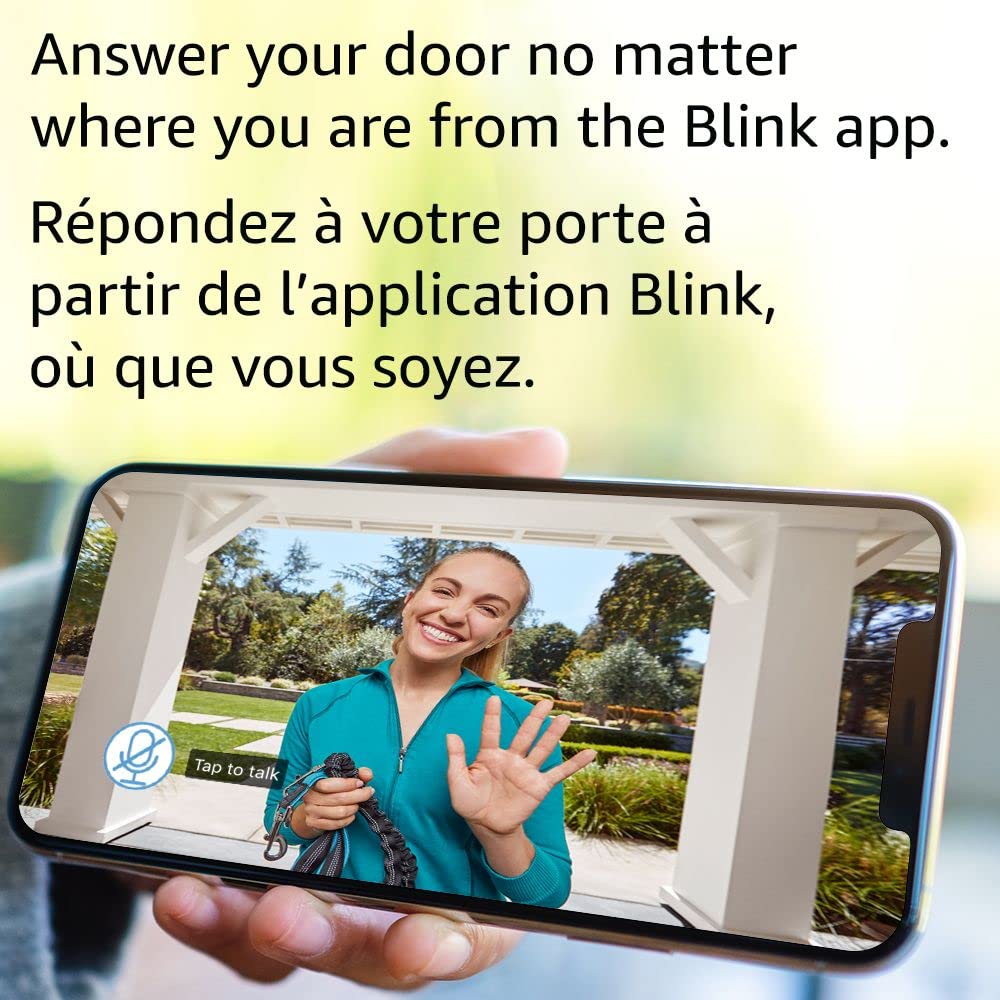 Blink Video Doorbell | Two-way audio, HD video, motion and chime app alerts, and Alexa enabled — wired or wire-free (Black)