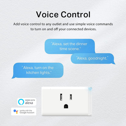 Kasa Smart Plug Mini by TP-Link (HS103P2) - Smart Home WiFi Outlet Works with Alexa, Echo and Google Home, No Hub Required, Remote Control, 2.4GHz WiFi Required, 15 Amp, UL Certified, 2-Pack, White