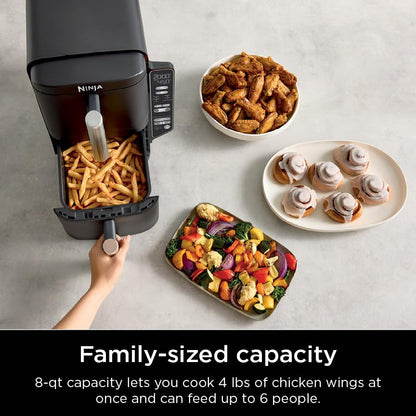 Ninja DoubleStack 2-Basket Air Fryer, DoubleStack Technology Cooks 4 Foods at Once, Space Saving Design, 8 QT, 6-in-1 SL201C (Canadian Version)