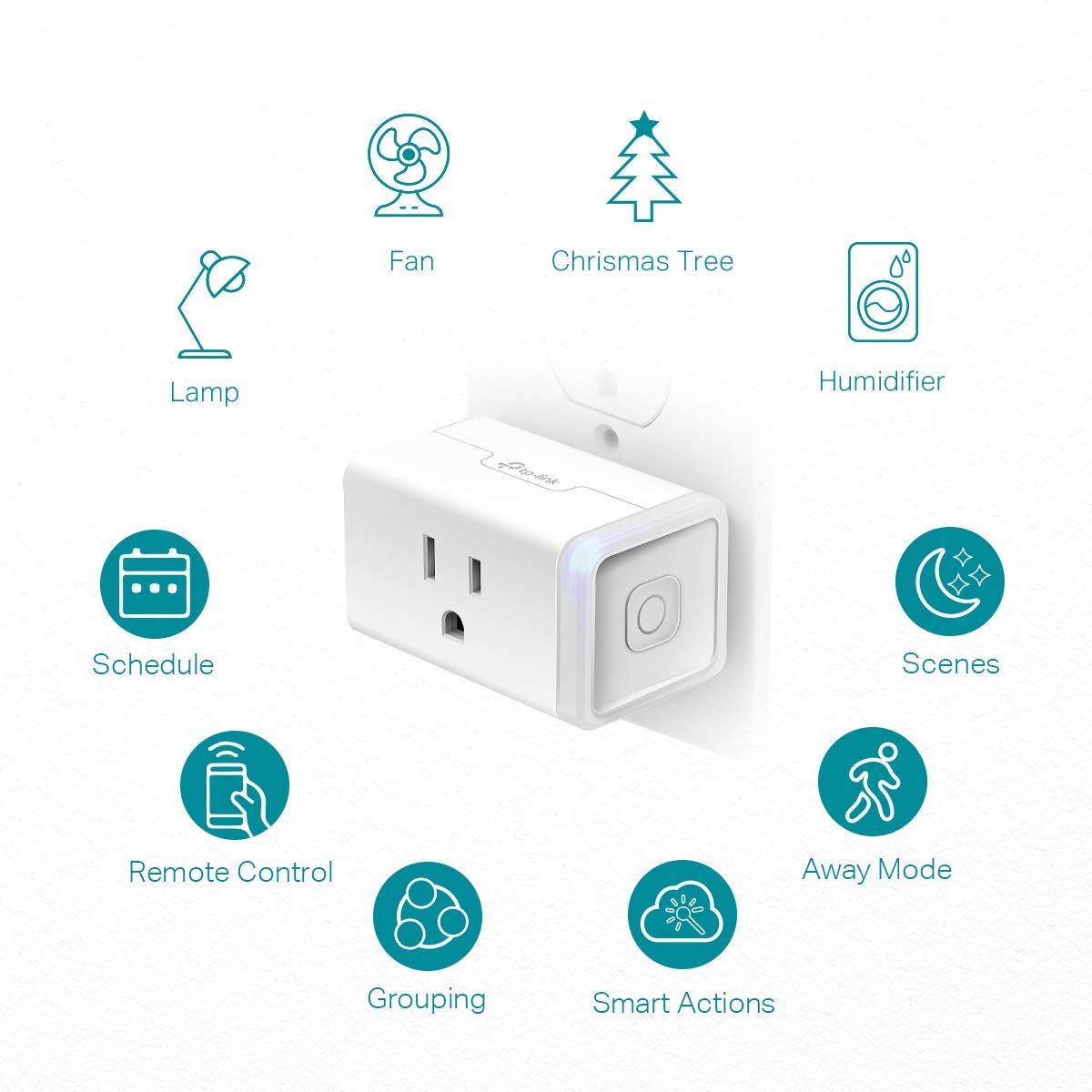 Kasa Smart Plug Mini by TP-Link (HS103P2) - Smart Home WiFi Outlet Works with Alexa, Echo and Google Home, No Hub Required, Remote Control, 2.4GHz WiFi Required, 15 Amp, UL Certified, 2-Pack, White