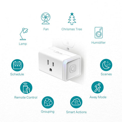 Kasa Smart Plug Mini by TP-Link (HS103P2) - Smart Home WiFi Outlet Works with Alexa, Echo and Google Home, No Hub Required, Remote Control, 2.4GHz WiFi Required, 15 Amp, UL Certified, 2-Pack, White