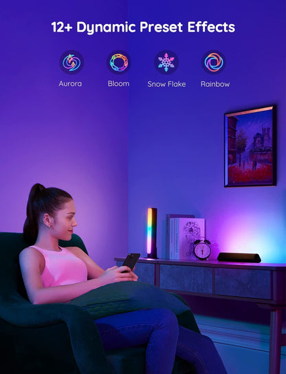 Govee Smart LED Light Bars, Work with Alexa and Google Assistant, RGBICWW WiFi TV Backlights with Scene and Music Modes for Christmas, Gaming, Pictures, PC, Room Decoration