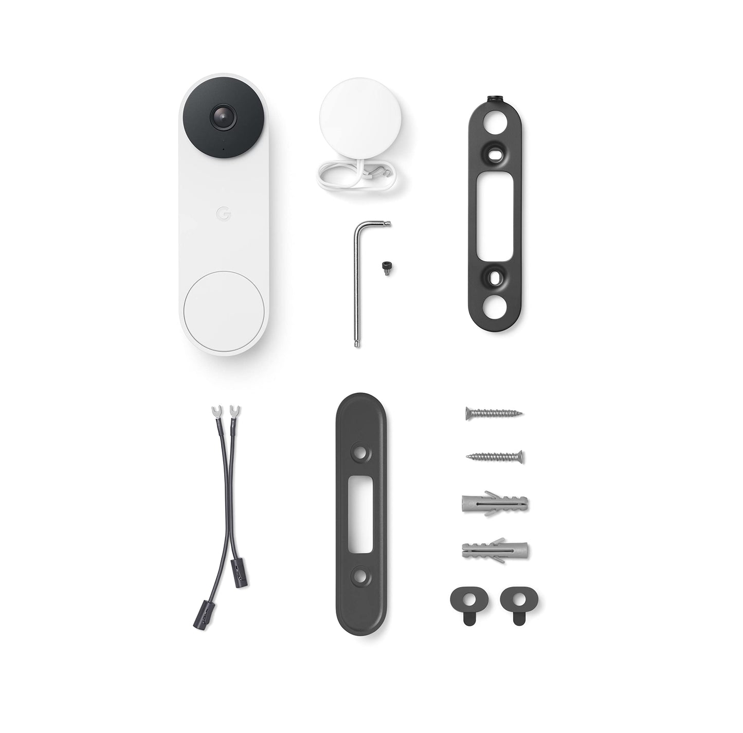 Google Nest Doorbell (Wired, 2nd Gen) - Wired Video Doorbell Camera - Doorbell Security Camera - Snow (G28DR)