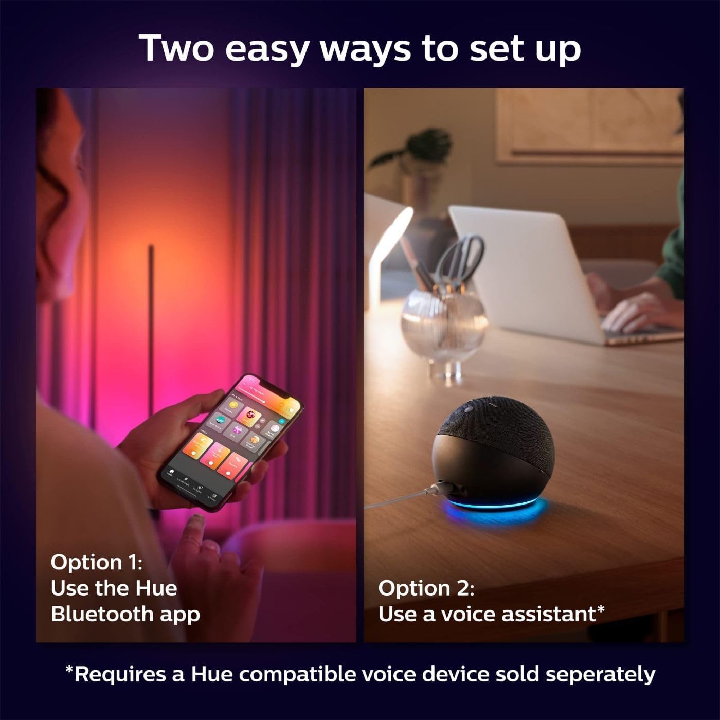 Philips Hue Signe Smart Floor Lamp, Black - White and Color Ambiance LED Color-Changing Light - 1 Pack - Control with Hue App - Works with Alexa, Google Assistant, and Apple Homekit